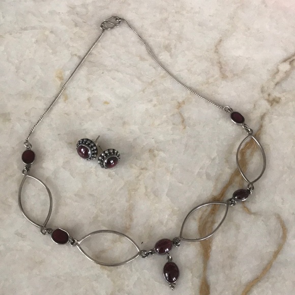 Jewelry - Set-Necklace and Earrings Sterling Silver